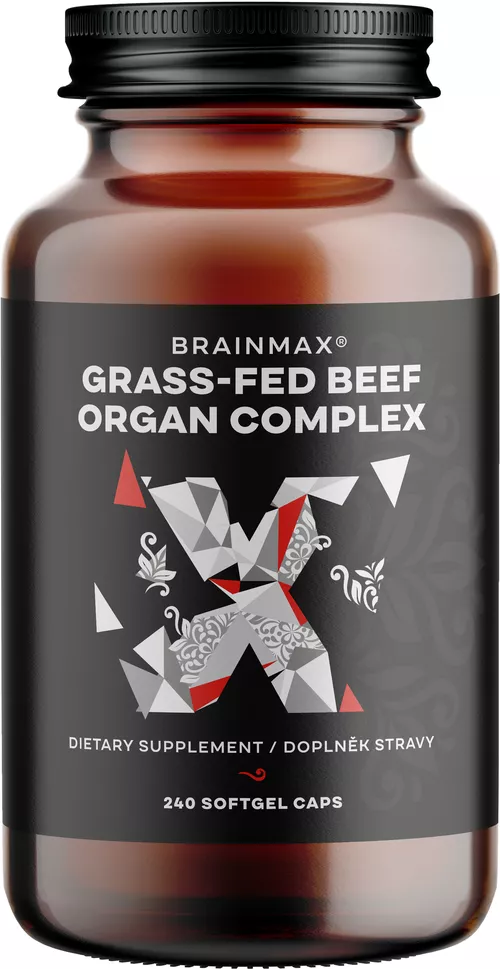 BrainMax Grass-Fed Beef Organ complex, hovězí orgány, 240 kapslí